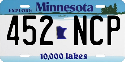 MN license plate 452NCP