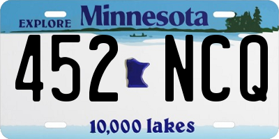 MN license plate 452NCQ