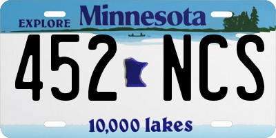 MN license plate 452NCS