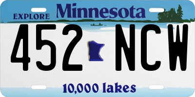 MN license plate 452NCW