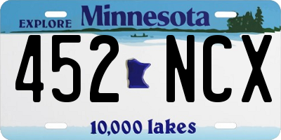MN license plate 452NCX