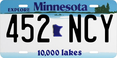 MN license plate 452NCY