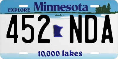 MN license plate 452NDA
