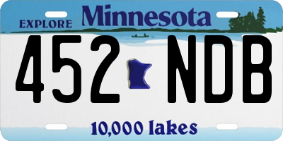 MN license plate 452NDB