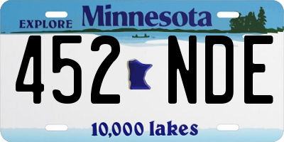 MN license plate 452NDE
