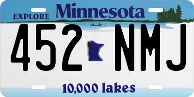 MN license plate 452NMJ