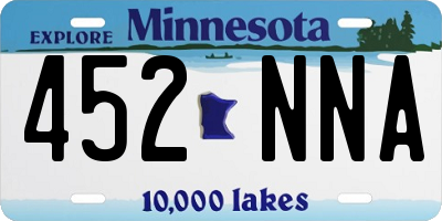 MN license plate 452NNA