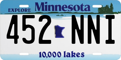 MN license plate 452NNI