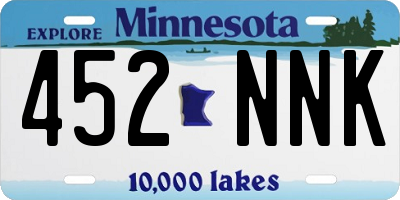 MN license plate 452NNK