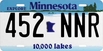 MN license plate 452NNR