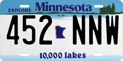 MN license plate 452NNW