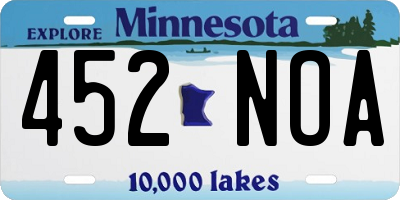 MN license plate 452NOA