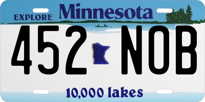 MN license plate 452NOB