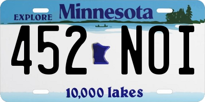 MN license plate 452NOI