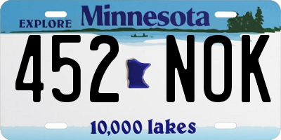 MN license plate 452NOK