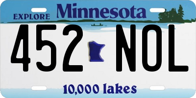 MN license plate 452NOL
