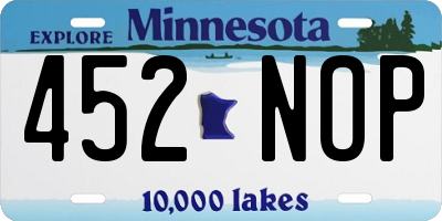 MN license plate 452NOP