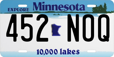 MN license plate 452NOQ
