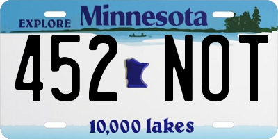MN license plate 452NOT
