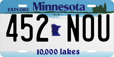 MN license plate 452NOU