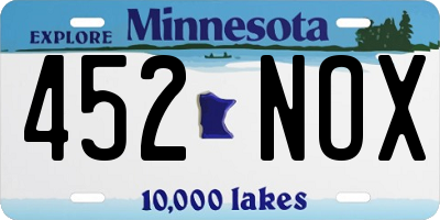 MN license plate 452NOX
