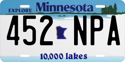 MN license plate 452NPA