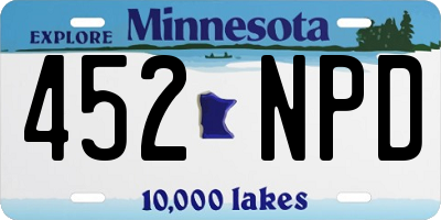 MN license plate 452NPD