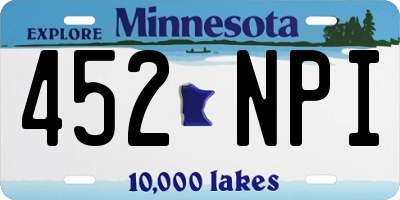 MN license plate 452NPI