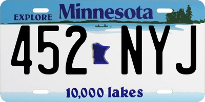 MN license plate 452NYJ