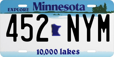 MN license plate 452NYM