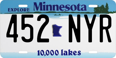 MN license plate 452NYR
