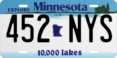 MN license plate 452NYS