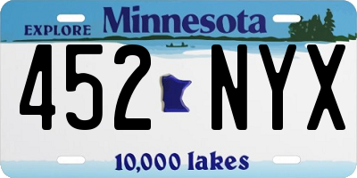 MN license plate 452NYX