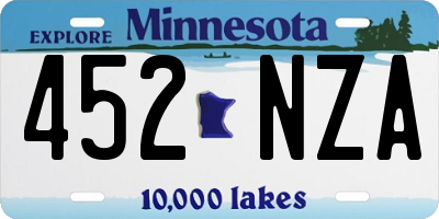 MN license plate 452NZA