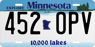 MN license plate 452OPV