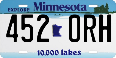 MN license plate 452ORH