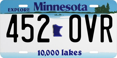 MN license plate 452OVR