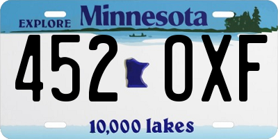 MN license plate 452OXF