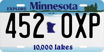 MN license plate 452OXP
