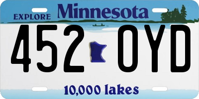 MN license plate 452OYD