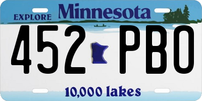MN license plate 452PBO