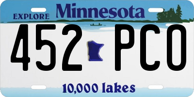 MN license plate 452PCO
