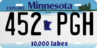 MN license plate 452PGH