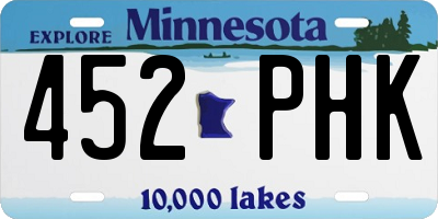 MN license plate 452PHK