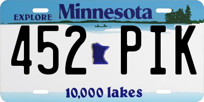 MN license plate 452PIK