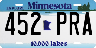 MN license plate 452PRA