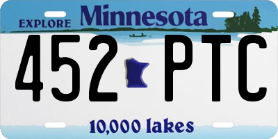 MN license plate 452PTC