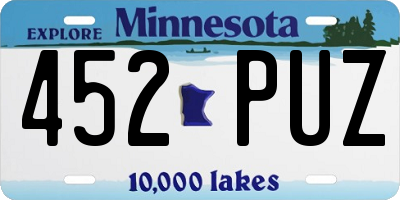 MN license plate 452PUZ