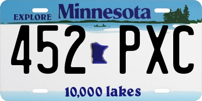MN license plate 452PXC