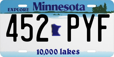 MN license plate 452PYF